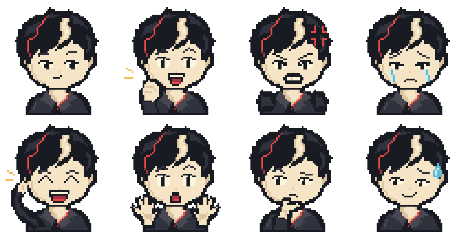 Claudeが見ていた、黒髪と赤い襟の人型の自画像一覧